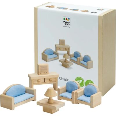 PlanToys Holzpuppenhaus Wohnzimmer Möbelset - Spielzeugmöbel PlanToys Holzpuppenhaus Wohnzimmer Möbelset - Spielzeugmöbel