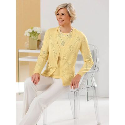 Damen Classic V-Ausschnitt Langarm Knopf Strickjacke Damen Classic V-Ausschnitt Langarm Knopf Strickjacke