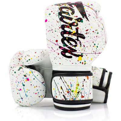 Fairtex - BGV14PT - Blanc-Noir - 14oz - Boxing Gloves - Publicité Fairtex - BGV14PT - Blanc-Noir - 14oz - Boxing Gloves - Publicité