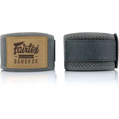 Fairtex Bandes de main en maille grises - Hand Wraps - Publicité Fairtex Bandes de main en maille grises - Hand Wraps - Publicité