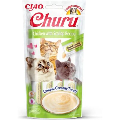 Recette Inaba Churu Poulet et Coquilles Saint-Jacques - Friandises pour Chats - 4x14g Recette Inaba Churu Poulet et Coquilles Saint-Jacques - Friandises pour Chats - 4x14g