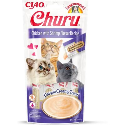 Inaba Churu Pollo con Camarones - Snacks para Gatos Inaba Churu Pollo con Camarones - Snacks para Gatos