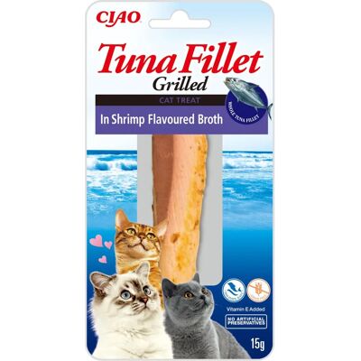 Inaba Thon Grillé en Bouillon de Crevettes - Friandises pour Chats - 15 g - Publicité Inaba Thon Grillé en Bouillon de Crevettes - Friandises pour Chats - 15 g - Publicité