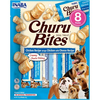 Inaba Ciao Churu Bites Friandises de poulet au fromage pour chiens - 8 x 12g Inaba Ciao Churu Bites Friandises de poulet au fromage pour chiens - 8 x 12g