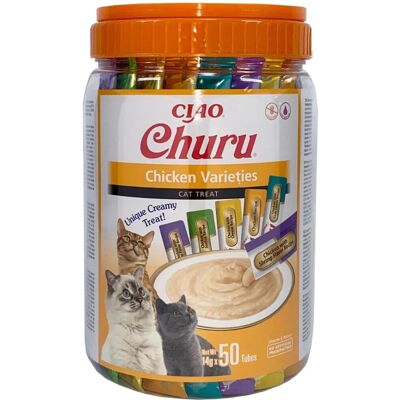 INABA Churu Katzen-Leckerli Hühnervarianten 50x14g INABA Churu Katzen-Leckerli Hühnervarianten 50x14g