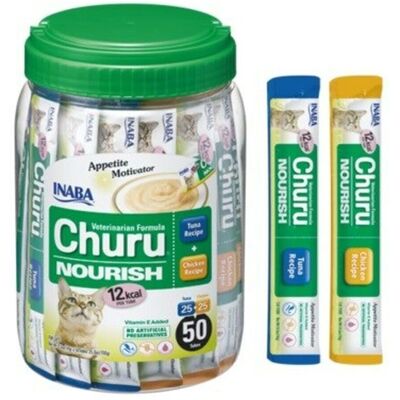 Friandises pour chats Inaba Churu Nourrish Poulet et Thon - Publicité Friandises pour chats Inaba Churu Nourrish Poulet et Thon - Publicité