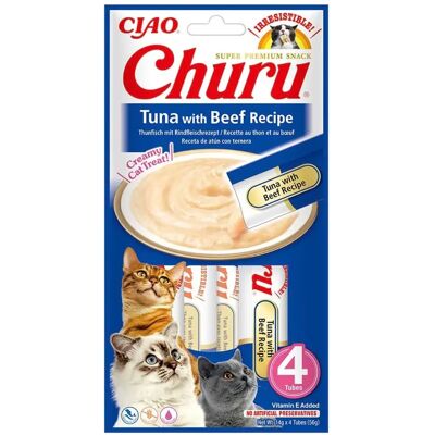 Inaba Churu de Thon avec Bœuf - Friandises pour Chats 4x14g - Publicité Inaba Churu de Thon avec Bœuf - Friandises pour Chats 4x14g - Publicité