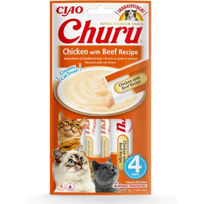 Friandises pour chats Inaba poulet et bœuf - 4x14g - Naturel & Sans céréales - Publicité Friandises pour chats Inaba poulet et bœuf - 4x14g - Naturel & Sans céréales - Publicité