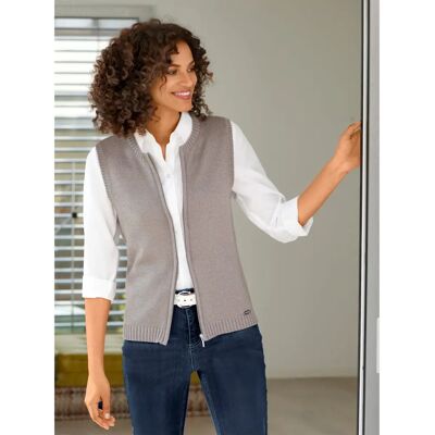 Casual Looks Damen Grau Ärmellose Strickweste - Weste Casual Looks Damen Grau Ärmellose Strickweste - Weste