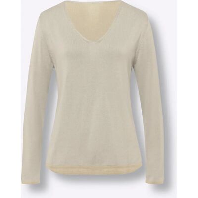 Best Connection Beiger V-Ausschnitt Pullover - Pullover Best Connection Beiger V-Ausschnitt Pullover - Pullover