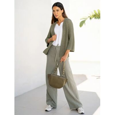 HEINE Damen Strickjacke Gr. 40 Khaki - Strickjacke - Unifarben, V-Ausschnitt, 3/4-Ärmel HEINE Damen Strickjacke Gr. 40 Khaki - Strickjacke - Unifarben, V-Ausschnitt, 3/4-Ärmel
