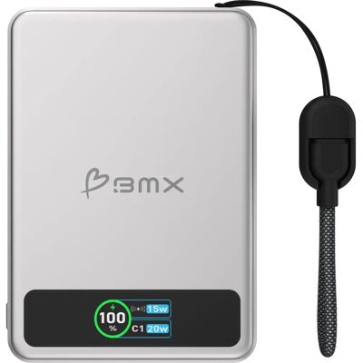 BMX - B939-05-SI - 5000 mAh - Cargador inalámbrico magnético 15W - Power bank BMX - B939-05-SI - 5000 mAh - Cargador inalámbrico magnético 15W - Power bank