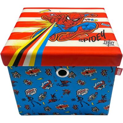 Pouf Spiderman Marvel avec Couvercle et Récipient - Bleu - Publicité Pouf Spiderman Marvel avec Couvercle et Récipient - Bleu - Publicité