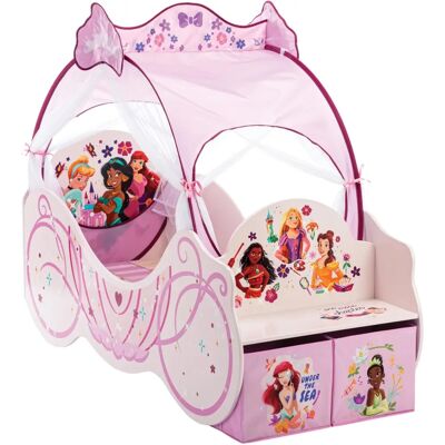 Lit en forme de carrosse Disney Princesses avec rangement et canopy - Type de lit - Publicité Lit en forme de carrosse Disney Princesses avec rangement et canopy - Type de lit - Publicité