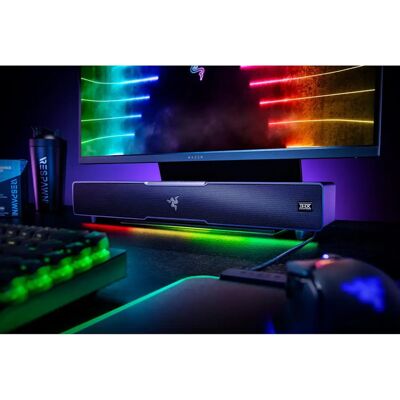 Barra de som gaming Razer Leviathan V2 - Áudio espacial THX Barra de som gaming Razer Leviathan V2 - Áudio espacial THX