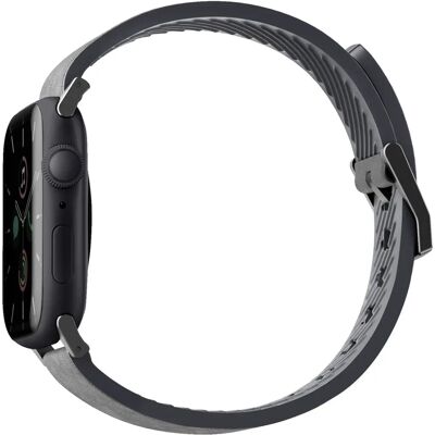 Apple Watch 42/44/45mm Hybrid Leder Silikon Armband - Grau Apple Watch 42/44/45mm Hybrid Leder Silikon Armband - Grau