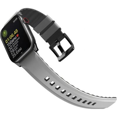 Unisex Graues Silikon Apple Watch Armband - Komfortabel & Atmungsaktiv Unisex Graues Silikon Apple Watch Armband - Komfortabel & Atmungsaktiv