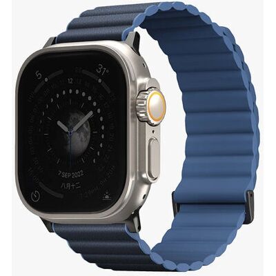Uniq Revix Premium Apple Watch Armband - Blau, Leder, Silikon, Edelstahl Uniq Revix Premium Apple Watch Armband - Blau, Leder, Silikon, Edelstahl