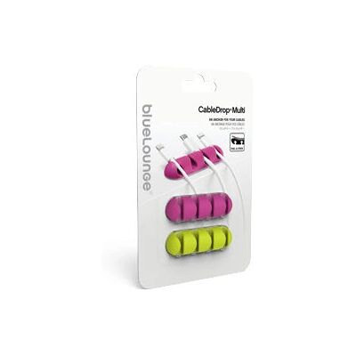 Bluelounge CableDrop Multi - Organizzatore di Cavi - Verde, Rosa - Accessorio da Scrivania Bluelounge CableDrop Multi - Organizzatore di Cavi - Verde, Rosa - Accessorio da Scrivania