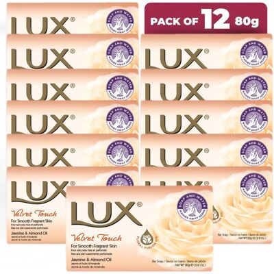 Lux Velvet Touch Soap - Jasmine & Almond Oil - 80g Lux Velvet Touch Soap - Jasmine & Almond Oil - 80g