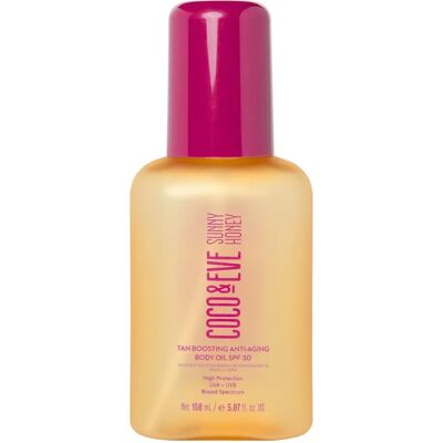 Coco & Eve Sunny Honey Tan Boosting Huile Corporelle Anti-Âge SPF 30 (150ml) - Publicité Coco & Eve Sunny Honey Tan Boosting Huile Corporelle Anti-Âge SPF 30 (150ml) - Publicité