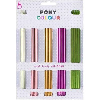 Set de agujas de tejer dobles de aluminio colorido Pony Set de agujas de tejer dobles de aluminio colorido Pony