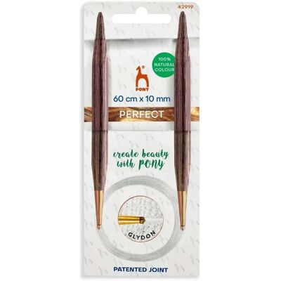 Pony Perfect - US15 - Hout - 60cm 10mm - Breinaalden Pony Perfect - US15 - Hout - 60cm 10mm - Breinaalden