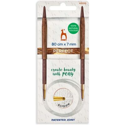 Pony Perfect - Aiguilles à Tricoter Bois 80cm - 7mm - US10 ¾ Pony Perfect - Aiguilles à Tricoter Bois 80cm - 7mm - US10 ¾