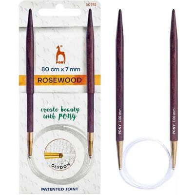 Agujas Circulares Pony Rosewood - 80cm - Tejer Agujas Circulares Pony Rosewood - 80cm - Tejer