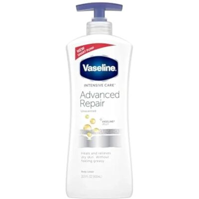Lotion corporelle régénérante Vaseline Intensive Care avec pompe (600ml) - Publicité Lotion corporelle régénérante Vaseline Intensive Care avec pompe (600ml) - Publicité