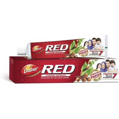 Dentifrice ayurvédique rouge Dabur pour toute la famille - Soins bucco-dentaires, 100 g - Publicité Dentifrice ayurvédique rouge Dabur pour toute la famille - Soins bucco-dentaires, 100 g - Publicité