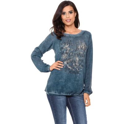 Linea Tesini Bluse 42 Vintage-Farbeffekt Linea Tesini Bluse 42 Vintage-Farbeffekt