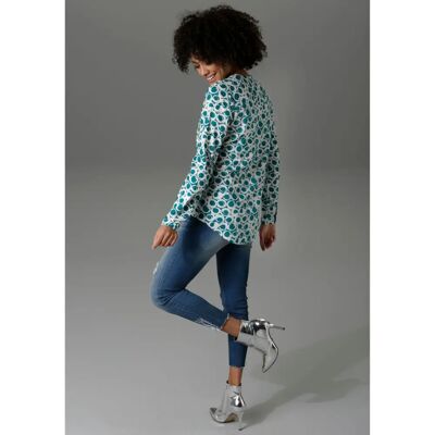 ANISTON CASUAL Grüne Bluse mit Krempeln - Bluse ANISTON CASUAL Grüne Bluse mit Krempeln - Bluse