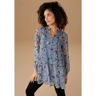 ANISTON SELECTED Langbluse - Langarm, V-Ausschnitt, Blumendruck ANISTON SELECTED Langbluse - Langarm, V-Ausschnitt, Blumendruck