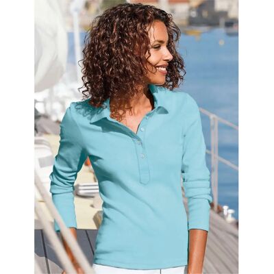 CASUAL LOOKS Langarm-Poloshirt 52 türkis - Poloshirt CASUAL LOOKS Langarm-Poloshirt 52 türkis - Poloshirt