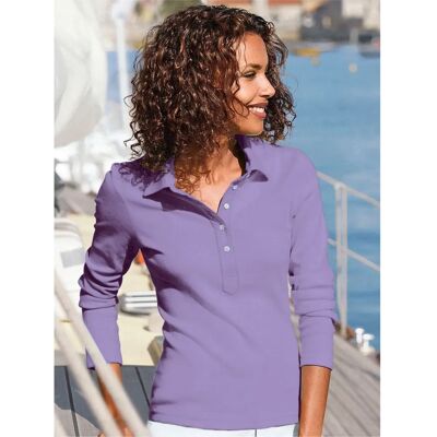 CASUAL LOOKS Lila Langarm-Poloshirt - Poloshirt CASUAL LOOKS Lila Langarm-Poloshirt - Poloshirt
