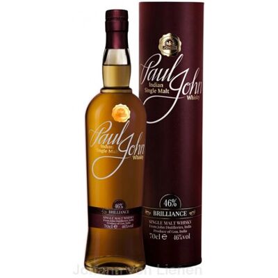 Paul John Brilliance Whisky Single Malt Indien - 46% Vol. - 0,7L - Publicité Paul John Brilliance Whisky Single Malt Indien - 46% Vol. - 0,7L - Publicité