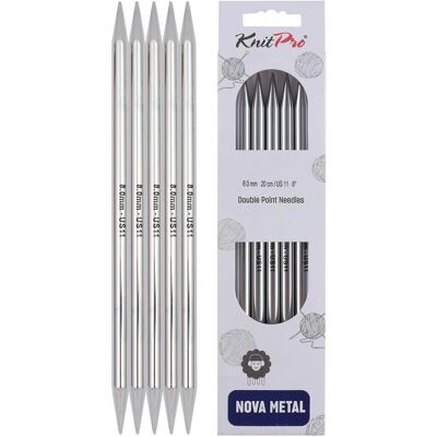 KnitPro Nova Agujas de Doble Punta - 8mm, 20cm - Agujas KnitPro Nova Agujas de Doble Punta - 8mm, 20cm - Agujas
