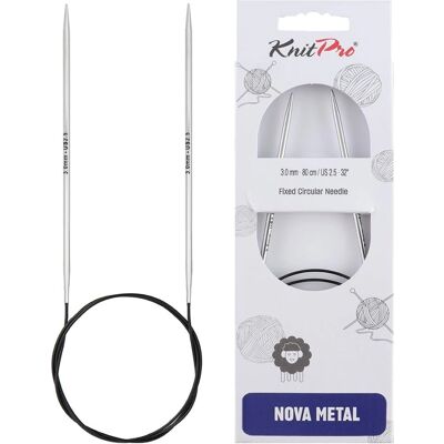 KnitPro Nova Métal Aiguille Circulaire 120cm 3,00mm - Aiguille à Tricoter KnitPro Nova Métal Aiguille Circulaire 120cm 3,00mm - Aiguille à Tricoter