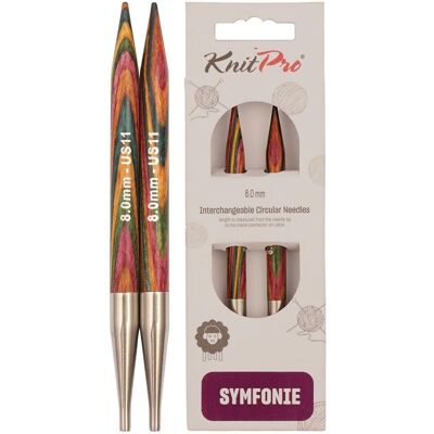 Pontas circulares intercambiáveis Knit Pro Symfonie - 8 mm - Várias Cores - Ferramenta de tricô Pontas circulares intercambiáveis Knit Pro Symfonie - 8 mm - Várias Cores - Ferramenta de tricô