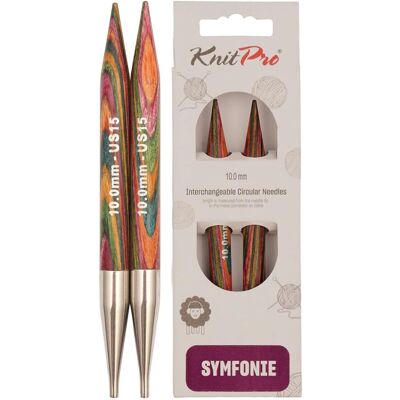 Agulhas de madeira intercambiáveis KnitPro Symfonie - Multicolor - 10 mm - 13cm Agulhas de madeira intercambiáveis KnitPro Symfonie - Multicolor - 10 mm - 13cm
