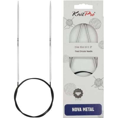 Agulhas de Tricô KnitPro Nova Metal - 2,5mm, 100cm, Prata - Agulhas Agulhas de Tricô KnitPro Nova Metal - 2,5mm, 100cm, Prata - Agulhas
