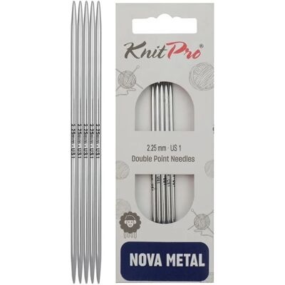 Agujas KnitPro Nova Metal (10 cm x 2,25 mm) para meias - 1 unidade, metal, 2,25 mm Agujas KnitPro Nova Metal (10 cm x 2,25 mm) para meias - 1 unidade, metal, 2,25 mm