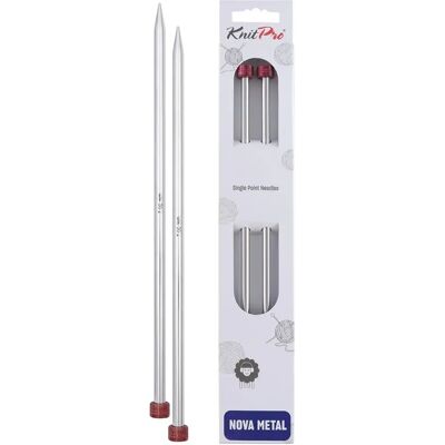KnitPro Nova Metal Agulhas de Tricô - Latão - 25cm - Cinza claro - US10 ¾ KnitPro Nova Metal Agulhas de Tricô - Latão - 25cm - Cinza claro - US10 ¾