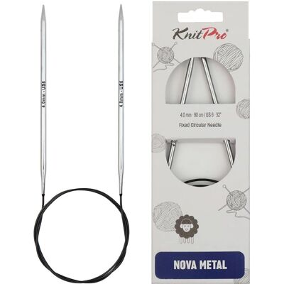 KnitPro Nova Metal Agulha Circular 60cm 4mm - Agulha de Tricô KnitPro Nova Metal Agulha Circular 60cm 4mm - Agulha de Tricô