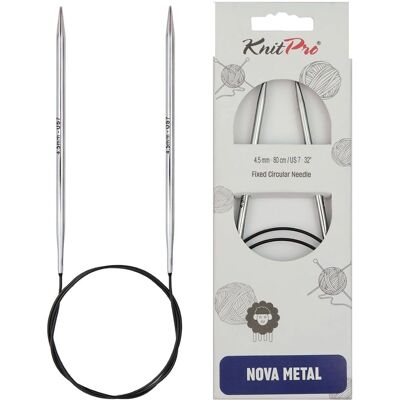 Agulhas circulares KnitPro Nova Metal 80cm, 4,50mm US7 Agulhas circulares KnitPro Nova Metal 80cm, 4,50mm US7