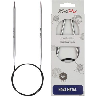 Agulhas de tricô KnitPro Nova Metal - Latão - 100cm - US8 Agulhas de tricô KnitPro Nova Metal - Latão - 100cm - US8
