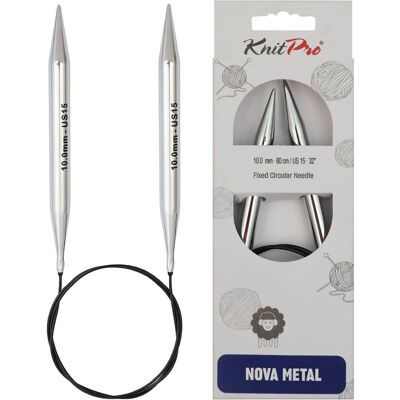 Maglie Circolari KnitPro Nova Metal - Ottone - 10mm - 100cm - Ferri da Maglia Maglie Circolari KnitPro Nova Metal - Ottone - 10mm - 100cm - Ferri da Maglia