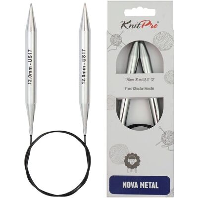 Agujas circulares KnitPro plateadas - 120cm, 12mm - Agujas de tejer Agujas circulares KnitPro plateadas - 120cm, 12mm - Agujas de tejer