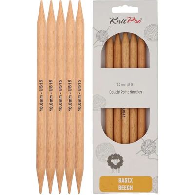 KnitPro Basix Birch Double Pointed Needles 20 cm - 35126 KnitPro Basix Birch Double Pointed Needles 20 cm - 35126